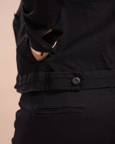 Calça Boot Cut Jeans Color Preta Com Cinto  