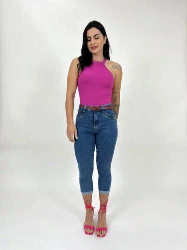 Calça Cabri Jeans Power Com Cinto Barra Dobrada 