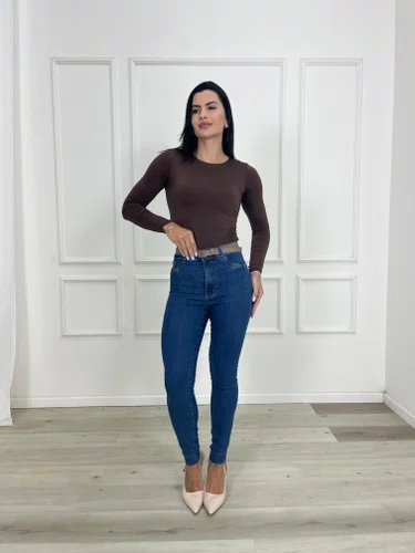 Calça Skinny Jeans C/ Elastano E Cinto  