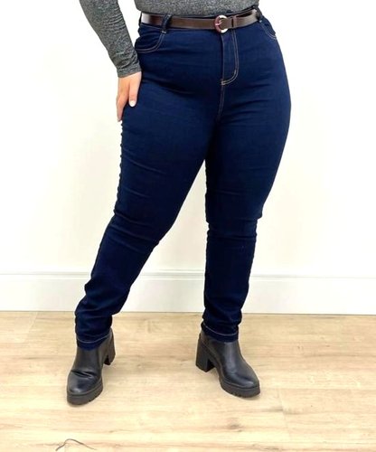 Calça Skinny Jeans Carbono Com Cinto 