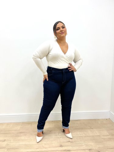 Calça Skinny Jeans Chapa Barriga Plus 