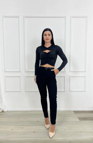 Calça Skinny Jeans Color Bolso Faca Com Cinto  