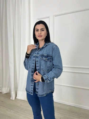 Camisa Jeans Oversized Barra Tradicional
