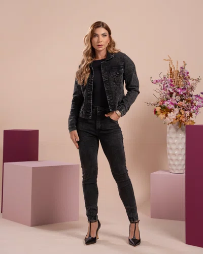 Jaqueta Jeans Color Black Stone 