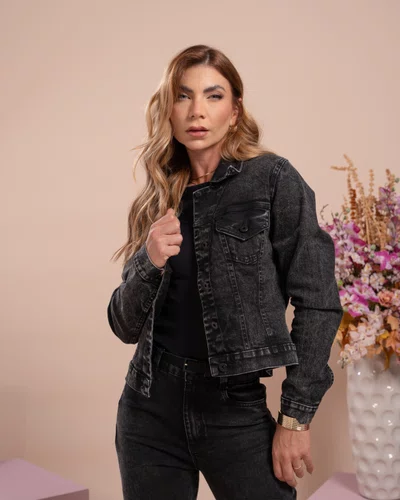 Jaqueta Jeans Color Black Stone 