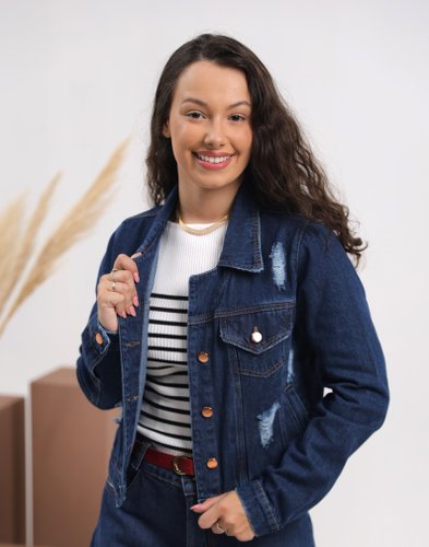 Jaqueta Jeans Com Lixados Barra Tradicional Decidida