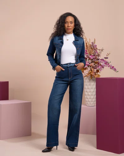 Jaqueta Jeans Croped Sem Bolsos 