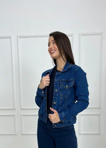 Jaqueta Jeans Tradicional Com Bolso 