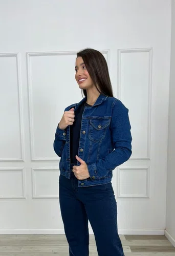 Jaqueta Jeans Tradicional Com Bolso 