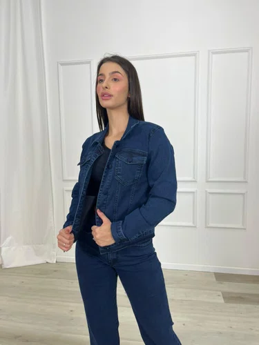Jaqueta Jeans Tradicional Com Botoes Forrados 