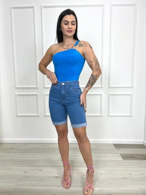 Bermuda Ciclista Jeans Barra Dobrada 