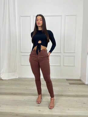 Calça Skinny Jeans Color Com Cinto 