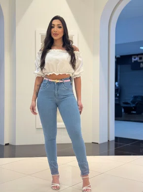 Calça Skinny Power Com Cinto e Thermo Colantes 