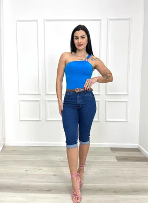 Corsario Jeans Chapa Barriga Com Cinto 