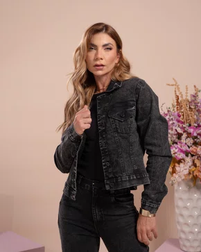 Jaqueta Jeans Color Black Stone 