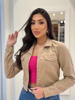 Jaqueta Jeans Color Com Botoes Forrados 