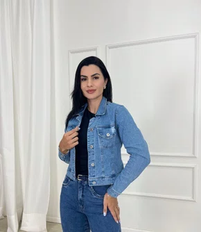 Jaqueta Jeans Com Lixadinhos Sem Bolso 