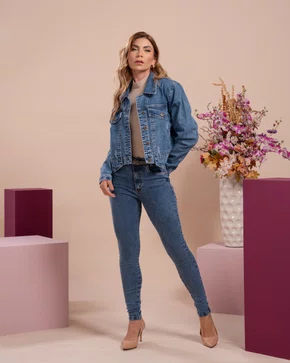 Jaqueta Jeans Cropped Detalhe 