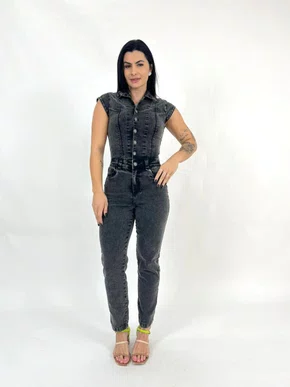 Macacao Color Com Botoes  