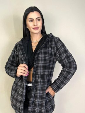 Parka Peluciada Xadrez Com Caouz E Coradao Regulavel