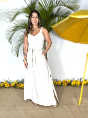 Saia De Linho Bolso Faca Com Cinto Em linho