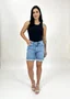 Bermuda Jeans 100% Meia Coxa Desfiada 