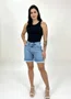 Bermuda Jeans 100% Meia Coxa Desfiada 