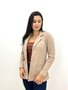 Blazer Feminino Color Bege Bolso Fake Decidida Jeans 