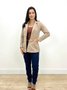 Blazer Feminino Color Bege Bolso Fake Decidida Jeans 