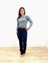Calça Boot Cut Carbono Bolso Faca Com Cinto