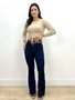 Calça Boot Cut Chapa Barriga Com Cinto 