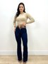 Calça Boot Cut Chapa Barriga Com Cinto 