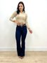 Calça Boot Cut Chapa Barriga Com Cinto 