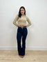 Calça Boot Cut Chapa Barriga Com Cinto 