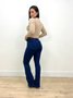 Calça Boot Cut Chapa Barriga Com Cinto E Barra
