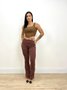 Calça Boot Cut Collor Com Bolso Faca E Cinto 