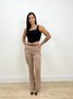 Calça Boot Cut Color Bolso Faca Com Cinto