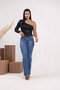 Calça Boot Cut Jeans Com Cinto Decidida 