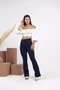 Calça Boot Cut Jeans Com Cinto Decidida 