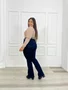 Calça Boot Cut  Jeans Com Cinto  Plus  