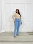 Calça Boot Cut Jeans Plus Com Cinto  