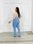 Calça Boot Cut Jeans Plus Com Cinto  