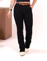 Calça Boot Cut Preta Bolso Faca Com Cinto 