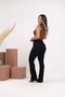 Calça Boot Cut Preta Com Cinto E Barra Tradiconal 