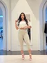 Calça Capri Jeans Color Com Cinto 