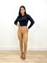 Calça Cigarrete Color Acetinado Com Botao Forrado 