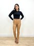 Calça Cigarrete Color Acetinado Com Botao Forrado 