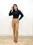 Calça Cigarrete Color Acetinado Com Botao Forrado 