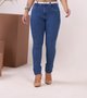 Calça Cigarrete Jeans Com Cinto E Barra Tradicional 