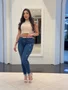 Calça Cigarrete Jeans Power Com Lixados E Cinto 
